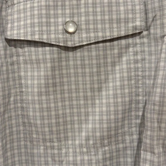 Poncho Mens XXL Regular Fit plaid Western Pearl Snap Shirt Up Long Sleeve - Picture 6 of 7